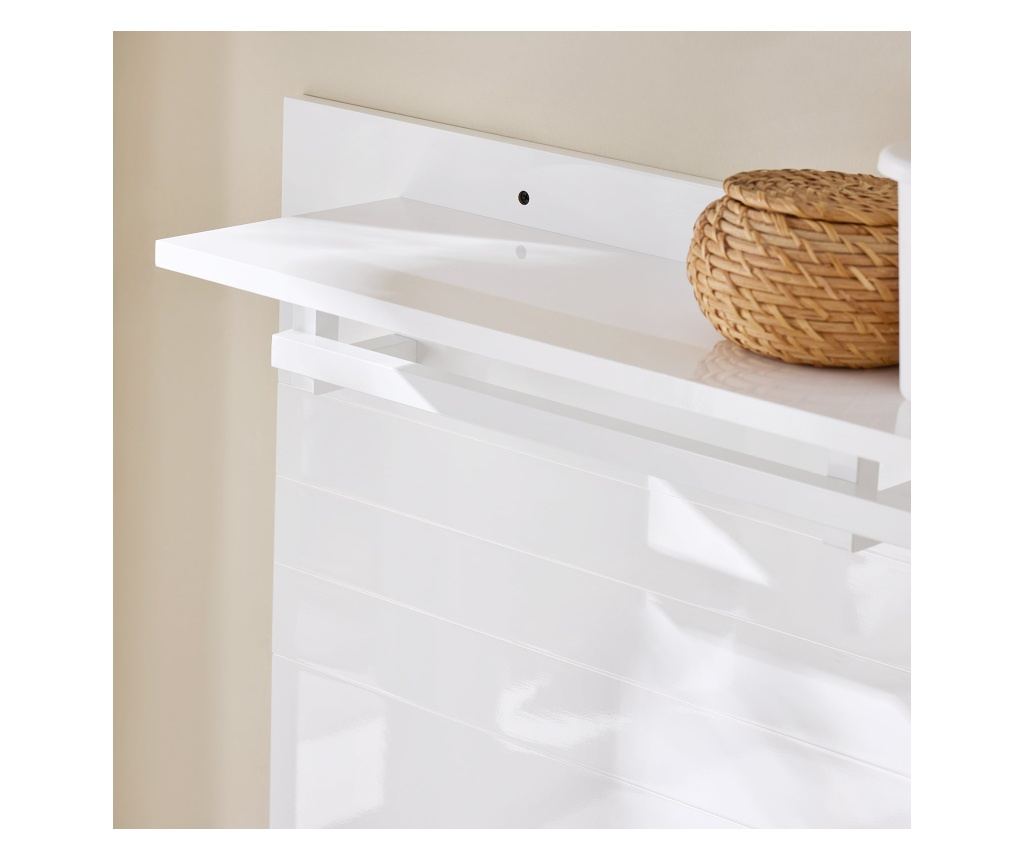 SoBuy cârlige de perete, Cârlige de perete cu rafturi, Portmanteau cu raft FHK36-W - 6