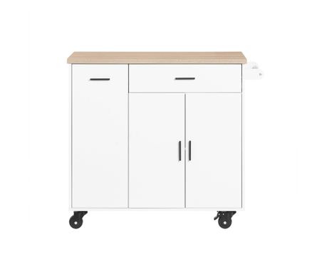 SoBuy кухненска количка, кухненска количка на колела, кухненски шкаф FKW126-WN