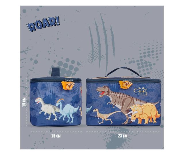 Termo torba za ručak, Perletti, 15x15x23 cm, model Dinosauri, kolekcija Cool Kids