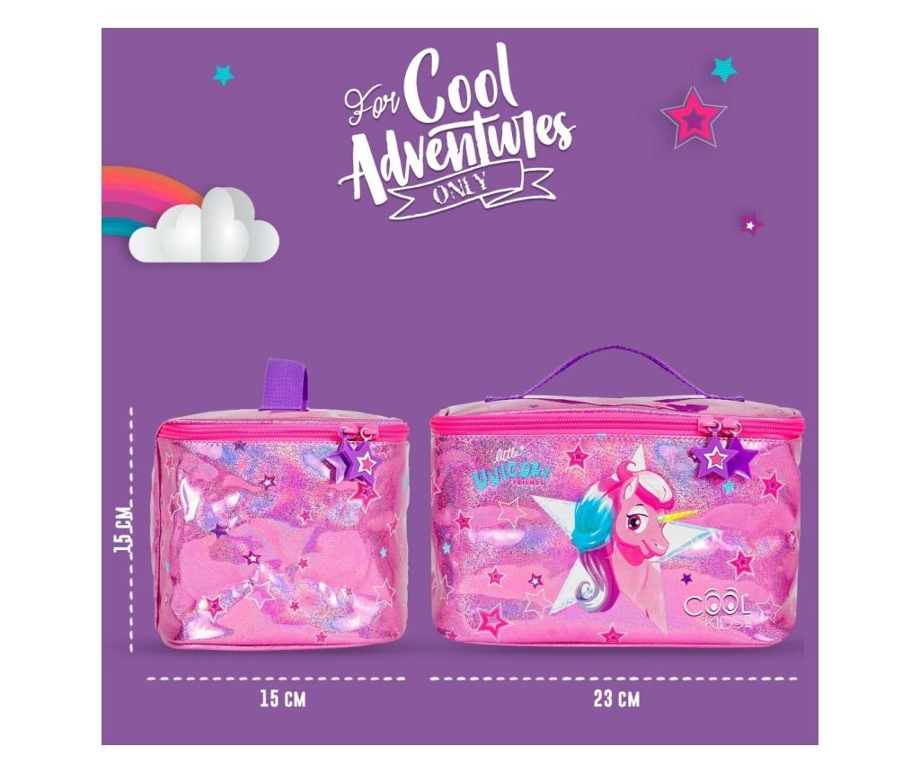 Geantă termică pentru prânz, Perletti, 15x15x23 cm, model Unicorn, colecția Cool Kids - 2
