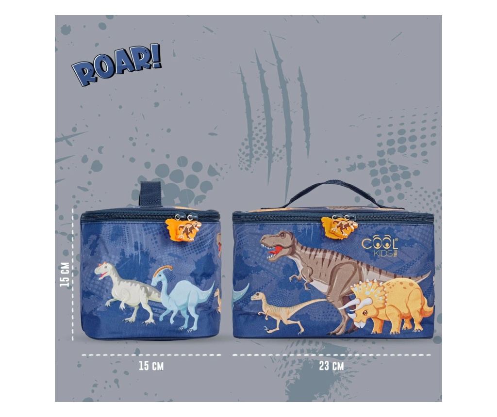Geantă termică pentru prânz, Perletti, 15x15x23 cm, model Dinozauri, colecția Cool Kids - 2
