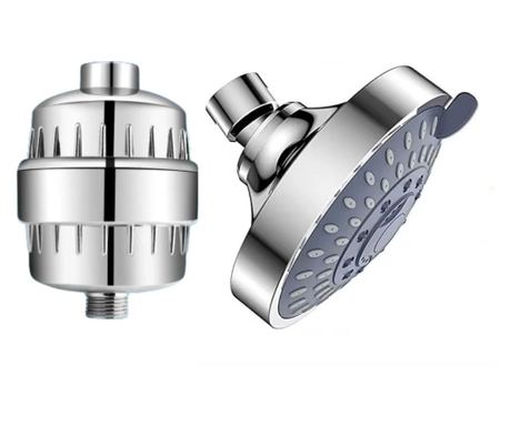 Zuhanyfej integrált ezüst szűrővel