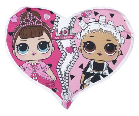 LOL Surprise Heart forma fürdőlepedő, strand törölköző 115x90 cm (Fast Dry)