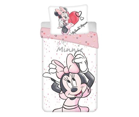 Disney Minnie White ágyneműhuzat 140×200cm, 70×90 cm