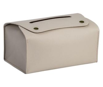 Cutie pliabila pentru servetele, piele ecologica, dimensiuni 18x11x8cm, culoare bej ABYZ™