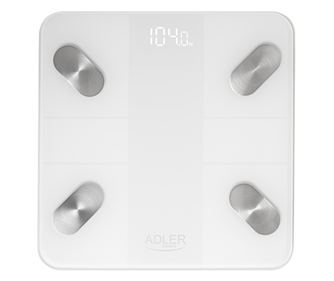Кантар Adler AD 8186, SMART Tuya, До 180 кг, LED дисплей, 3 x ААА, Бял