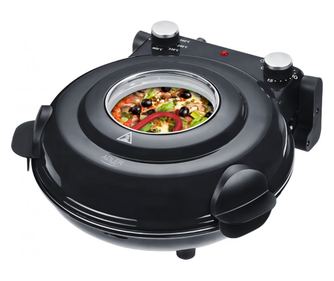 Електрическа фурна за пица Adler AD 6314, 1200W, 31.5 см, До 400C, 5 настройки на температурата, Таймер, Черен