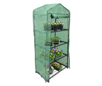 Sere 4 niveluri PE acoperire Rafturi mici din plastic Grow House Gradina in aer liber MonsterShop