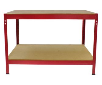 Q-Rax Masa de lucru din otel fara suruburi rosu 90cm x 60cm x 90cm