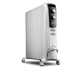 Маслен радиатор DеLonghi TRD41025 DRAGON 4, 2500W, 3 степени, До 75 м2, 10 ребра, Термостат, Функция против замръзване, Бял