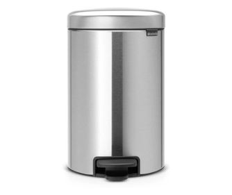 Кош за смет с педал Brabantia NewIcon, 12 л, Леко затваряне, Противоплъзгаща основа, Матов Инокс