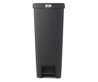 Кош за боклук с педал Brabantia StepUp 1005557, 40 л, Екологични материали, Голям отвор, Тъмносив
