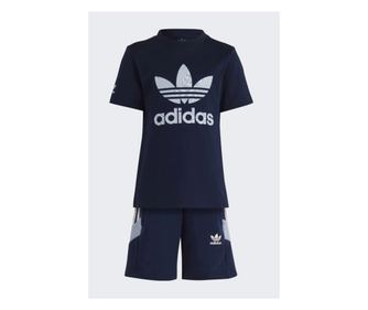 Set de tricou si pantaloni scurti Adidas IC3034 104-110 CM Albastru 4-5 ani