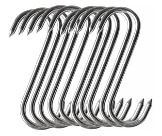 Set 10 carlige rezistente pentru macelarie, otel gros, 16 cm