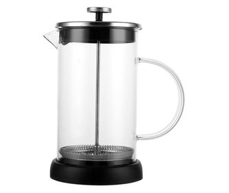 Pufo Tea modern infúziós teáskanna boroszilikát üvegből fogantyúval és francia nyomószűrővel, 600 ml