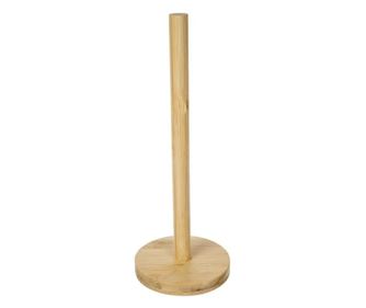 Bambusz fa Pufo tartó papírtekercsekhez, konyharuhákhoz, 35 cm, barna