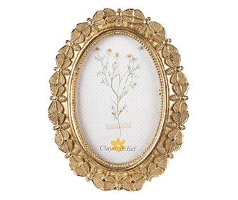 Χρυσή κορνίζα φωτογραφιών από πολυρεσίνη για τοίχο/τραπέζι 16x2x20 εκ., 10x15 εκ.