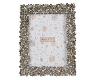 Ασημένια κορνίζα φωτογραφιών από πολυρεσίνη για τραπέζι/τοίχο 18x2x23 εκ., 13x18 εκ.