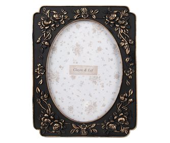 Μαύρη και Χρυσή Φωτογραφική Κορνίζα από Πολυρεσίνη για Τραπέζι/Τοίχο 17x2x22 εκ., 13x18 εκ.