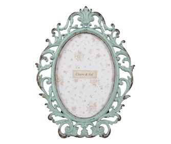 Αντικέ Πράσινη Σιδερένια Επιτραπέζια Φωτογραφική Κορνίζα 14x2x18 εκ., 9x13 εκ.