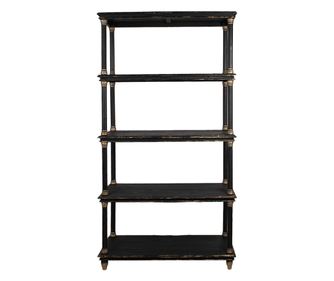 Barna és arany fa polc 110x40x210 cm