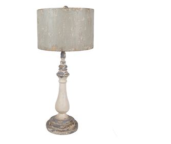 Vintage bež i siva željezna stolna svjetiljka 33x75 cm E27