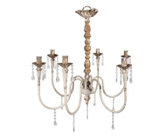 Vintage arany bézs vas csillár 72x72x67 cm E14