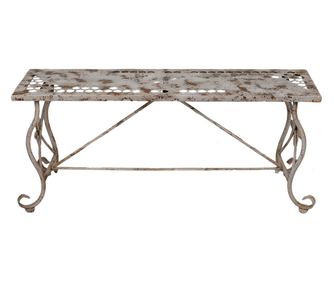 Vintage fehér és barna vas dohányzóasztal 105x35x44 cm