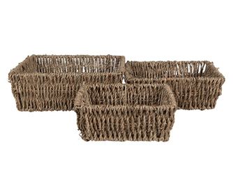 Sada 3 košů 23x23x8 cm, 21x21x7 cm, 17x17x6 cm