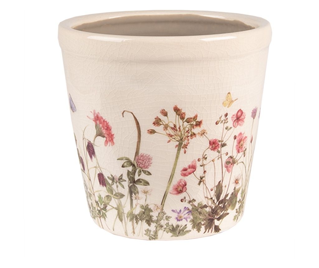 Večbarvni keramični cvetlični lonec 14x13 cm