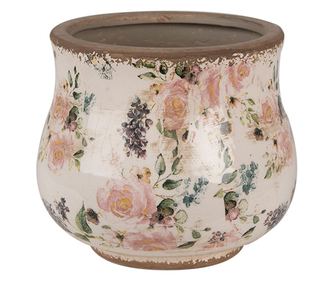 Višebojna keramička tegla za cvijeće Ruže 16x14 cm