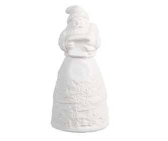 Fehér porcelán Mikulás figura LED-del 5x11 cm