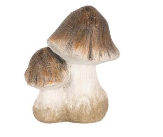 Διακοσμητικά Μανιτάρια από Κεραμικό σε Λευκό και Καφέ χρώμα 10x7x12 εκ.
