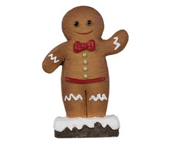 Mézeskalács figura, polirezin, többszínű, 10x5x15 cm