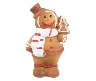 Mézeskalács figura, polirezin, többszínű, 9x6x15 cm