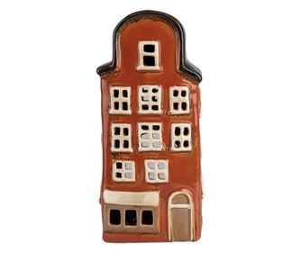 Többszínű kerámia házikó gyertya 12x9x25 cm