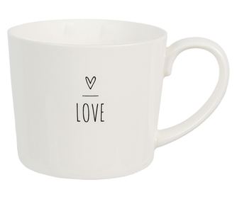 Σετ 2 κεραμικές κούπες μαύρο άσπρο Love 12x8x7 εκ, 275 ml
