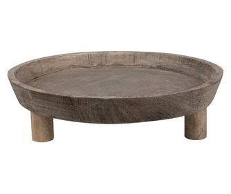 Поставка за саксия дърво кафяво 30x8 см