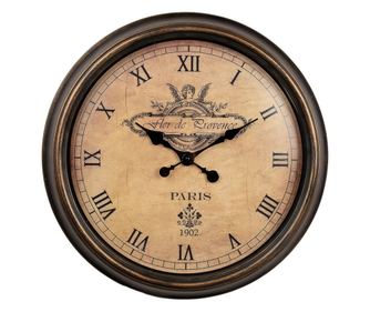 Провансалски кафяво-бежов стенен часовник 55x5 см