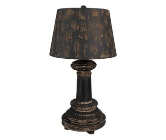 Smeđa i crna drvena i željezna stolna svjetiljka 35x64 cm E27