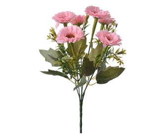 Buchet flori artificiale verzi roz deschis 10x10x30 cm