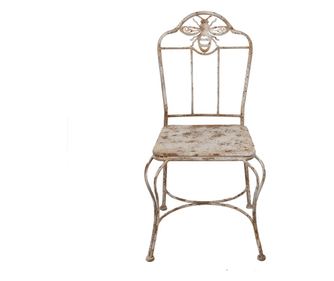 Vrtna stolica od bijelog i smeđeg antiknog željeza 47x47x91 cm