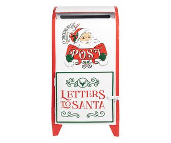 Többszínű fém karácsonyi postaláda 20x20x41 cm