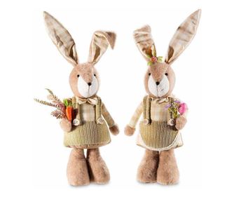 Sada 2 vícebarevných textilních velikonočních zajíčků 17x11x54 cm