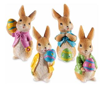 4 darabos húsvéti nyuszi figura szett, 3,5x3x6,5 cm
