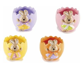 Set 4 decoratiuni Paste ceramica multicolora 8x9x7.5 cm