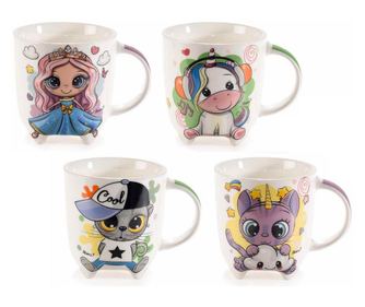 Σετ 8 πορσελάνινες κούπες Kids 9x9.5 εκ, 350 ml