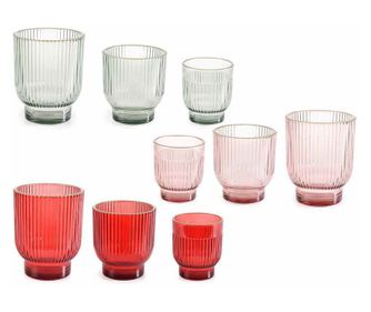 Set 9 staklenih svijeća 10x12,5 cm, 9x10 cm, 7x8,5 cm