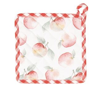 Set 2 večbarvnih bombažnih termičnih prtičkov Jabolka 20x20 cm