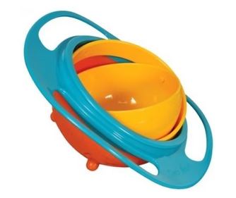 Castron rotativ, protectie anti-varsare pentru copii, rotatie 360Grade 17cm, culoare albastru  ABYZ™